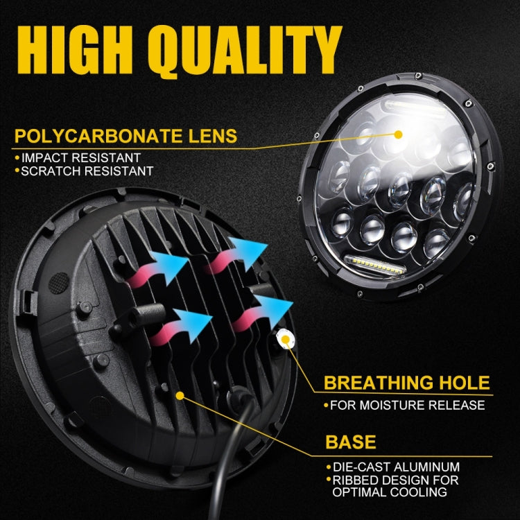 2 PCS 7 inch DC10-48V 36W 6000K Harley Motorcycle Headlight with 12 SMD-5630-LED Lamps and 12 Crystal Lamp Beads(White Light) - Work Lights by PMC Jewellery | Online Shopping South Africa | PMC Jewellery | Buy Now Pay Later Mobicred