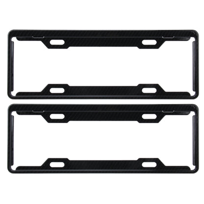 2 PCS Carbon Lead License Plate Frame Simple and Beautiful Car License Plate Frame Holder Universal License Plate Holder(Black) - License Plate Covers & Frames by PMC Jewellery | Online Shopping South Africa | PMC Jewellery | Buy Now Pay Later Mobicred