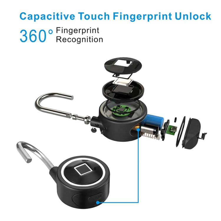 Waterproof Intelligent Bluetooth Fingerprint Padlock Remote Unlocking for iOS / Android(Silver) - Padlocks by PMC TechLife | Online Shopping South Africa | PMC TechLife | Buy Now Pay Later Mobicred