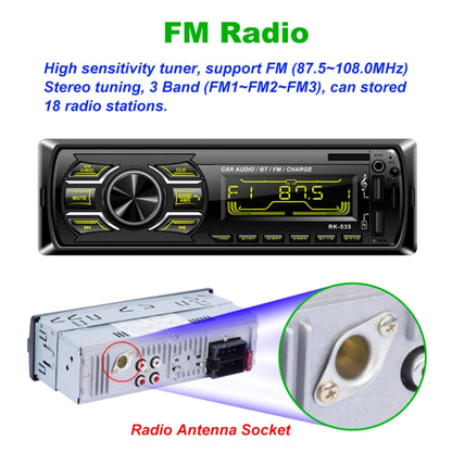 RK-535 Car Stereo Radio MP3 Audio Player with Remote Control, Support Bluetooth Hand-free Calling / FM / USB / SD Slot - Car MP3 & MP4 & MP5 by PMC Jewellery | Online Shopping South Africa | PMC Jewellery | Buy Now Pay Later Mobicred