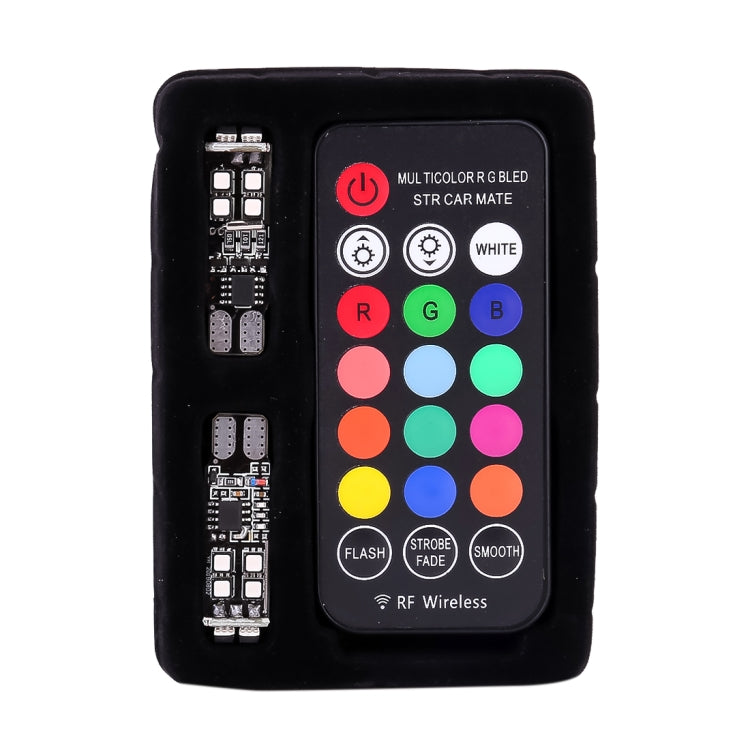 2 PCS W5W 194 T10 Multi Colors 10 SMD 3535 LED Car Clearance Light Marker Light with Remote Control, DC 12V - Clearance Lights by PMC TechLife | Online Shopping South Africa | PMC TechLife | Buy Now Pay Later Mobicred