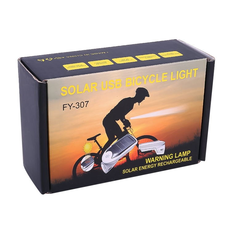 3W 240LM USB Solar Energy Motorcycle / Bicycle Front Light (Black) - Headlights by PMC Jewellery | Online Shopping South Africa | PMC Jewellery | Buy Now Pay Later Mobicred