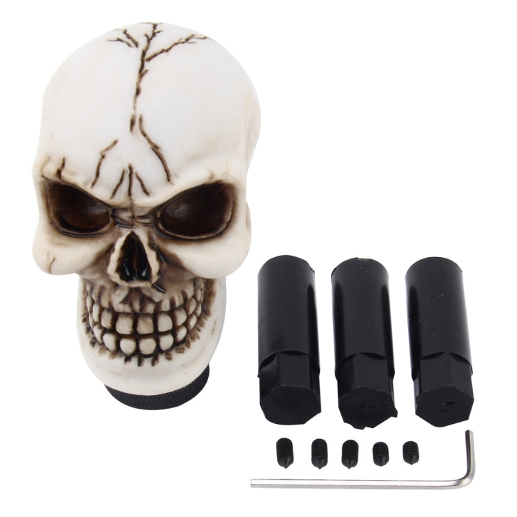 Universal Skull Head Shape ABS Manual or Automatic Gear Shift Knob  with Three Rubber Covers Fit for All Car(White) - Shift Knob by PMC Jewellery | Online Shopping South Africa | PMC Jewellery | Buy Now Pay Later Mobicred