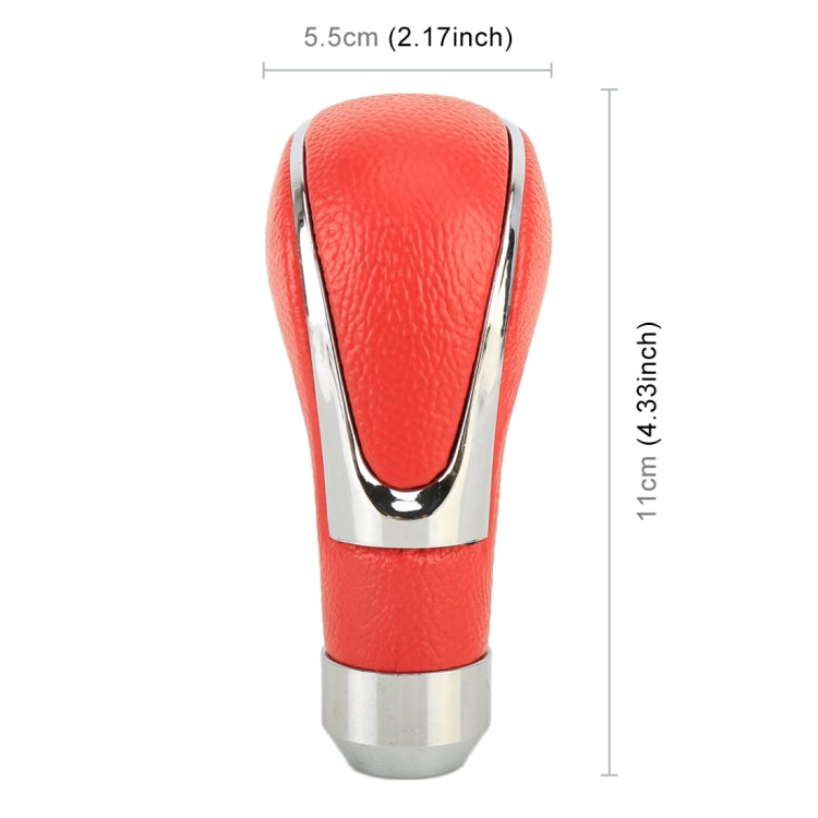 Universal Car PU Leather and Metal Gear Shift Knob Modified Auto Car Transmission Shift Lever Knob(Red) - Shift Knob by PMC Jewellery | Online Shopping South Africa | PMC Jewellery | Buy Now Pay Later Mobicred