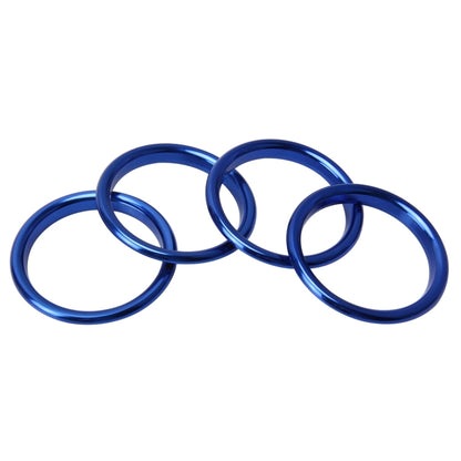 4 PCS Car Outlet Decorative Rings Aluminum Alloy Air Outlet Chrome Trim Ring Car Dashboard  Air Vents Cover Sticker Decoration for Audi A3(Blue) - Decoration Rings by PMC Jewellery | Online Shopping South Africa | PMC Jewellery | Buy Now Pay Later Mobicred