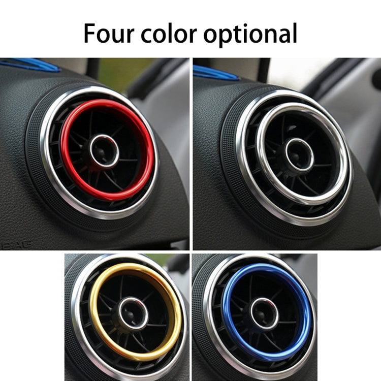 4 PCS Car Outlet Decorative Rings Aluminum Alloy Air Outlet Chrome Trim Ring Car Dashboard  Air Vents Cover Sticker Decoration for Audi A3(Blue) - Decoration Rings by PMC Jewellery | Online Shopping South Africa | PMC Jewellery | Buy Now Pay Later Mobicred