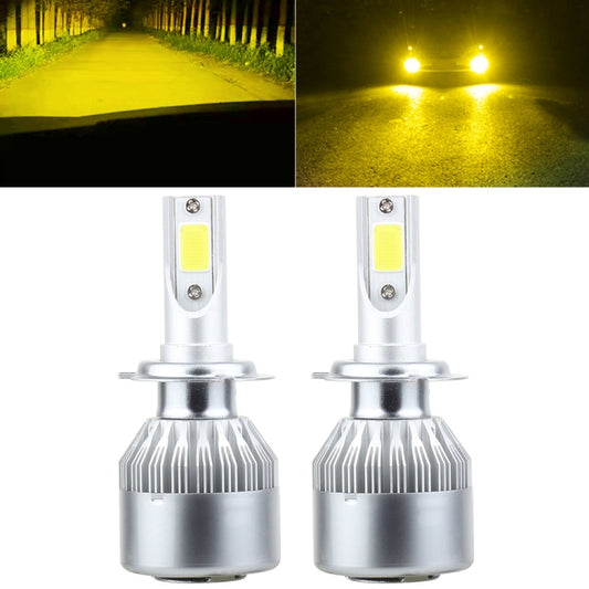 2 PCS H7 18W 1800 LM 3000K IP68 Casnbus Constant Current Car LED Headlight with 2 COB Lamps, DC 9-36V(Gold Light) - LED Headlamps by PMC Jewellery | Online Shopping South Africa | PMC Jewellery | Buy Now Pay Later Mobicred