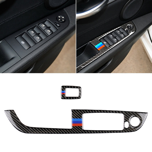 Car Carbon Fiber Window Lift Panel Without Folding Key Three Color Decorative Sticker for BMW Z4 Left Drive 2009-2015 - Car Interior Mouldings by PMC Jewellery | Online Shopping South Africa | PMC Jewellery | Buy Now Pay Later Mobicred