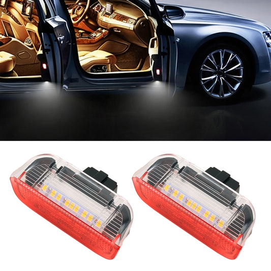 2 PCS LED Car DC 12V 1.6W Door Lights Lamps 18LEDs SMD-3528 Lamps for Volkswagen Golf 5 / 6, White Light + Red Light - Door Lights by PMC Jewellery | Online Shopping South Africa | PMC Jewellery | Buy Now Pay Later Mobicred