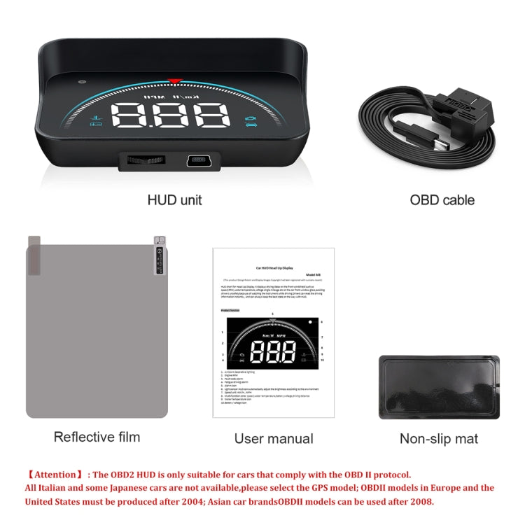 M8 3.5 inch Universal Car OBD2 HUD Vehicle-mounted Head Up Display - Head Up Display System by PMC Jewellery | Online Shopping South Africa | PMC Jewellery | Buy Now Pay Later Mobicred