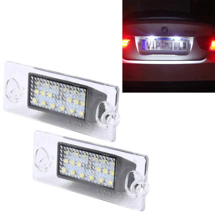 2 PCS License Plate Light with 18  SMD-3528 Lamps for Audi，2W 120LM, DC12V (White Light) - License Plate Lights by PMC Jewellery | Online Shopping South Africa | PMC Jewellery | Buy Now Pay Later Mobicred