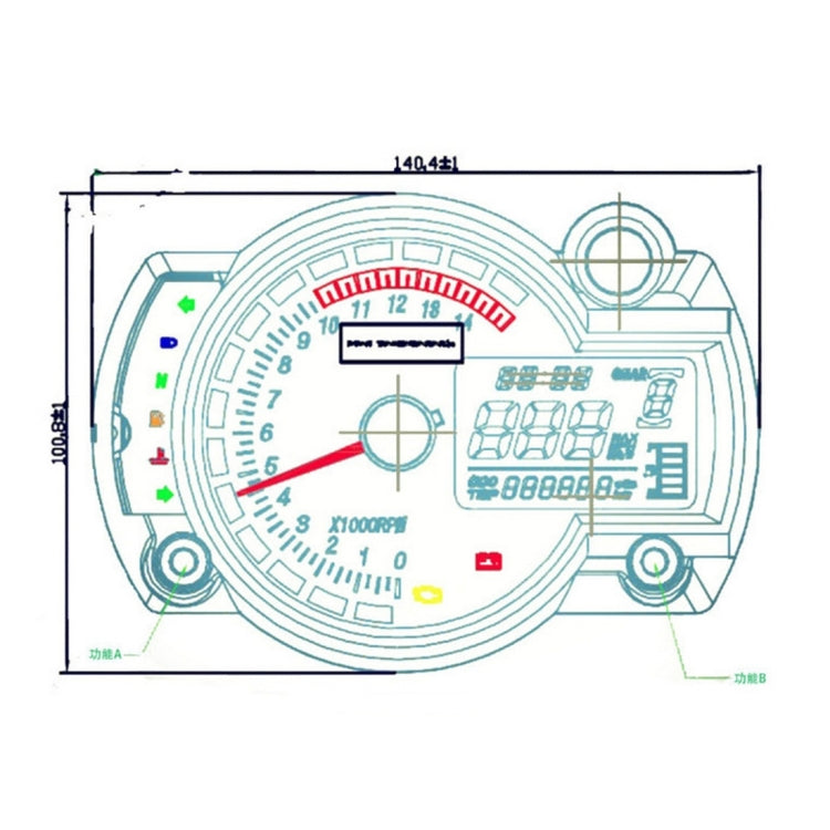 Universal Multi-functional Motorcycle Rotating Speed Mileage Gear Water Temperature Clock Meter Gauage - Electrical Instruments by PMC Jewellery | Online Shopping South Africa | PMC Jewellery | Buy Now Pay Later Mobicred