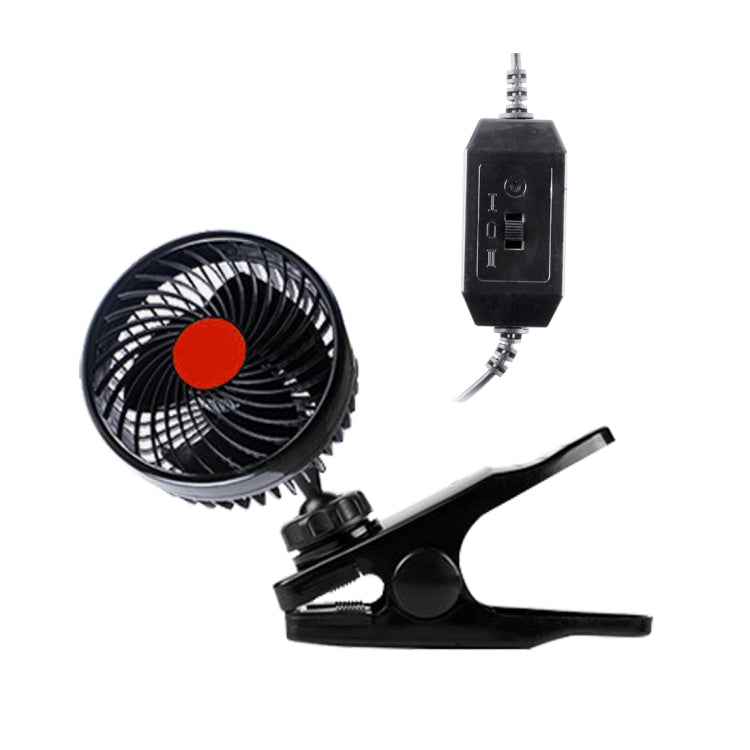 HUXIN HX-T602E 6.5W 4.5inch 360 Degree Adjustable Rotation Clip One Head Low Noise Mini Electric Car Fan with Roller Switch, DC24V - Heating & Fans by PMC Jewellery | Online Shopping South Africa | PMC Jewellery | Buy Now Pay Later Mobicred