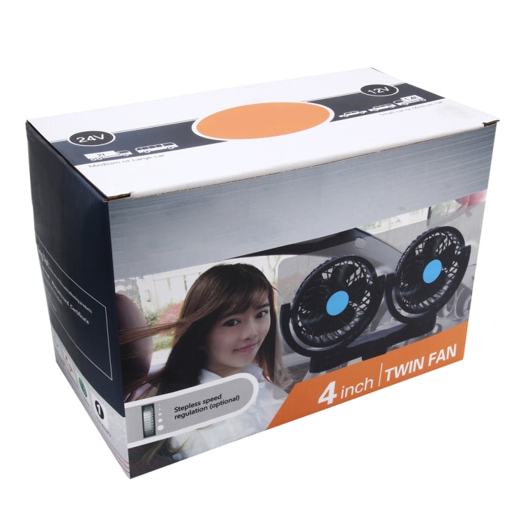 HUXIN HX-T602E 6.5W 4.5inch 360 Degree Adjustable Rotation Clip One Head Low Noise Mini Electric Car Fan with Roller Switch, DC24V - Heating & Fans by PMC Jewellery | Online Shopping South Africa | PMC Jewellery | Buy Now Pay Later Mobicred