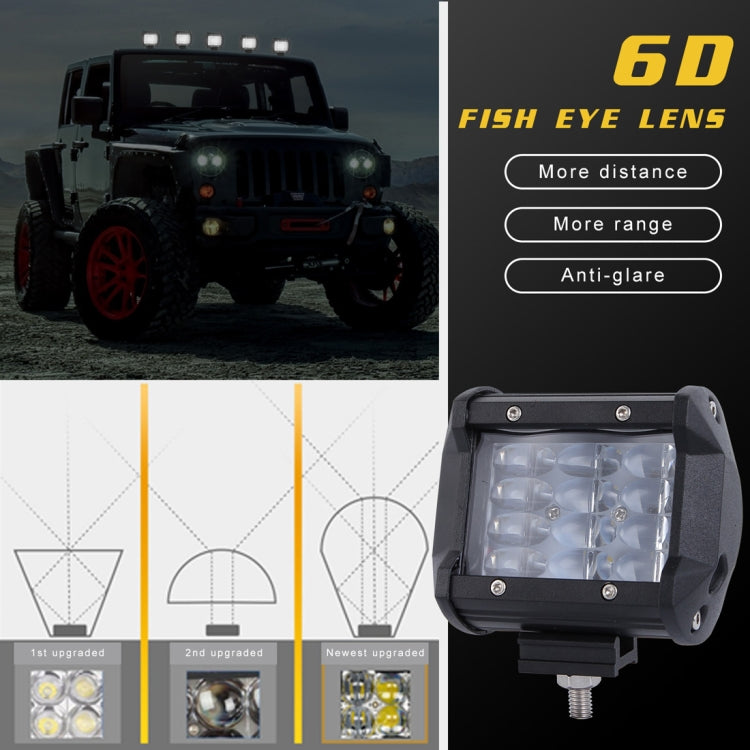 4 inch Four Rows 15W 2000LM 6000K Car Truck Off-road Vehicle LED Work Lights Spotlight - Work Lights by PMC Jewellery | Online Shopping South Africa | PMC Jewellery | Buy Now Pay Later Mobicred