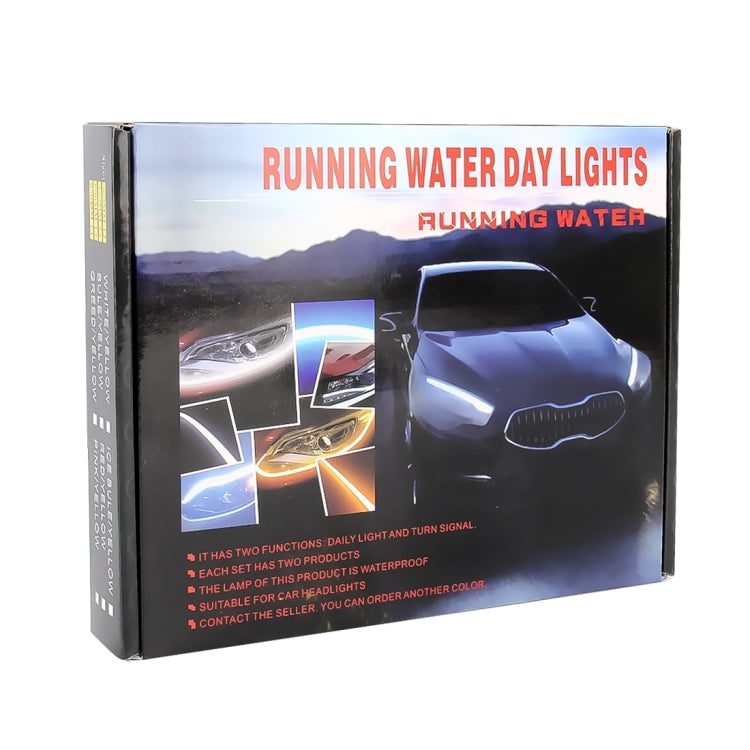 2 PCS 45cm DC12V 5W Ultra-thin Waterproof Car Auto Double Colors Turn Lights / Running Lights SMD-2835 LED Bulbs (Turn Lights: Yellow Light; Running Lights: Blue Light) - Running Lights by PMC Jewellery | Online Shopping South Africa | PMC Jewellery | Buy Now Pay Later Mobicred