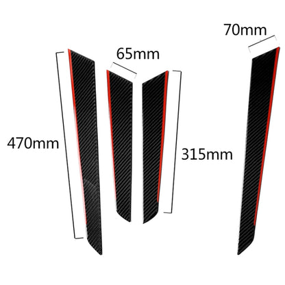 4 PCS Car Carbon Fiber Red Inner Door Panel Decorative Sticker for Mercedes-Benz W204 2007-2013 - Car Interior Mouldings by PMC Jewellery | Online Shopping South Africa | PMC Jewellery | Buy Now Pay Later Mobicred