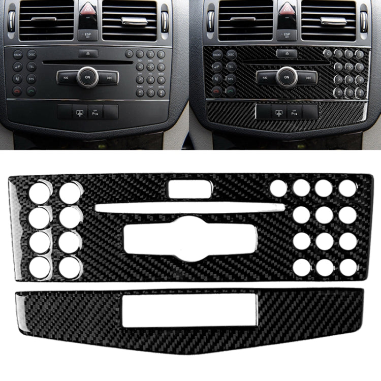 Car Carbon Fiber Center Console Panel Decorative Sticker for Mercedes-Benz W204 C Class 2007-2010 - Car Interior Mouldings by PMC Jewellery | Online Shopping South Africa | PMC Jewellery | Buy Now Pay Later Mobicred