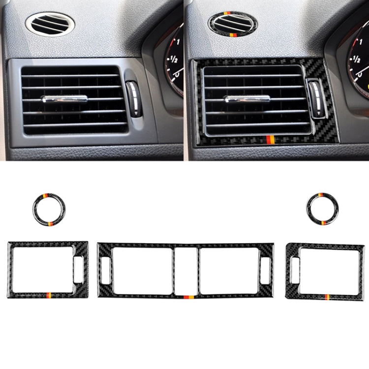 Car German Flag Carbon Fiber Air Outlet Ring + Intermediate Air Outlet + Side Air Outlet Panel Decorative Sticker for Mercedes-Benz W204 207-2010 - Car Interior Mouldings by PMC Jewellery | Online Shopping South Africa | PMC Jewellery | Buy Now Pay Later Mobicred