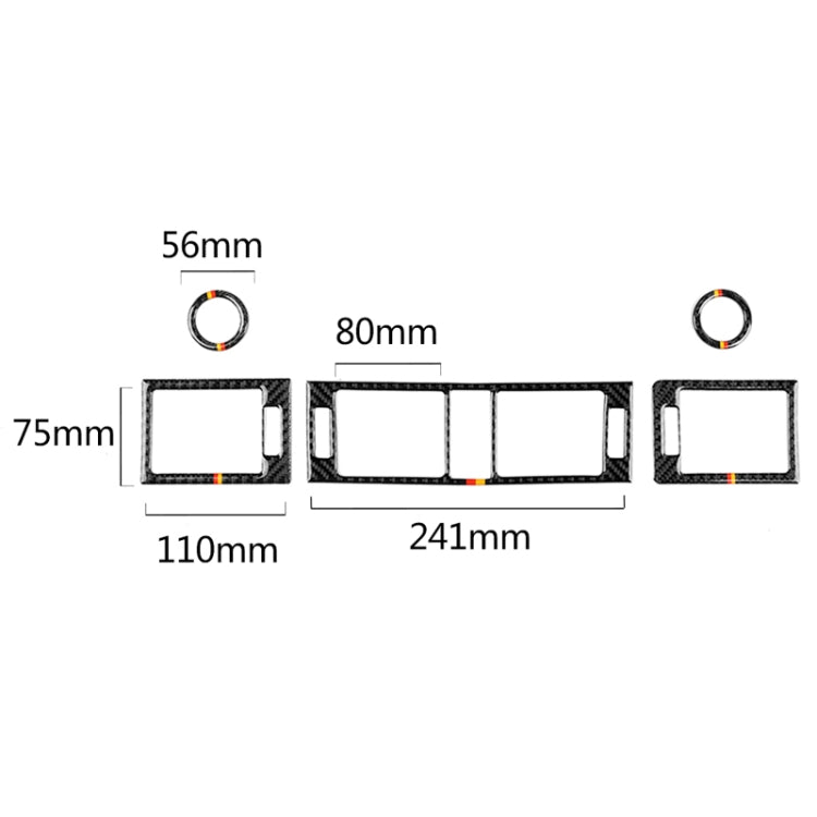 Car German Flag Carbon Fiber Air Outlet Ring + Intermediate Air Outlet + Side Air Outlet Panel Decorative Sticker for Mercedes-Benz W204 207-2010 - Car Interior Mouldings by PMC Jewellery | Online Shopping South Africa | PMC Jewellery | Buy Now Pay Later Mobicred