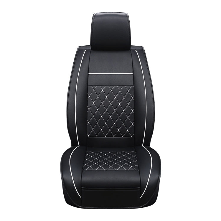 Car Leather Full Coverage Seat Cushion Cover, Standard Version, Only One Seat(Black White) - Seat Accessories by PMC Jewellery | Online Shopping South Africa | PMC Jewellery | Buy Now Pay Later Mobicred