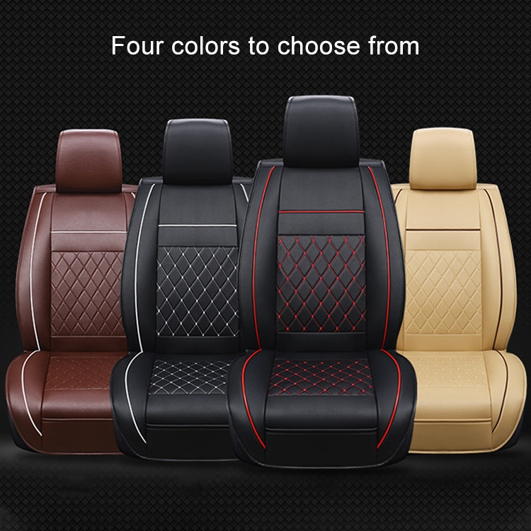 Car Leather Full Coverage Seat Cushion Cover, Standard Version, Only One Seat(Black White) - Seat Accessories by PMC Jewellery | Online Shopping South Africa | PMC Jewellery | Buy Now Pay Later Mobicred