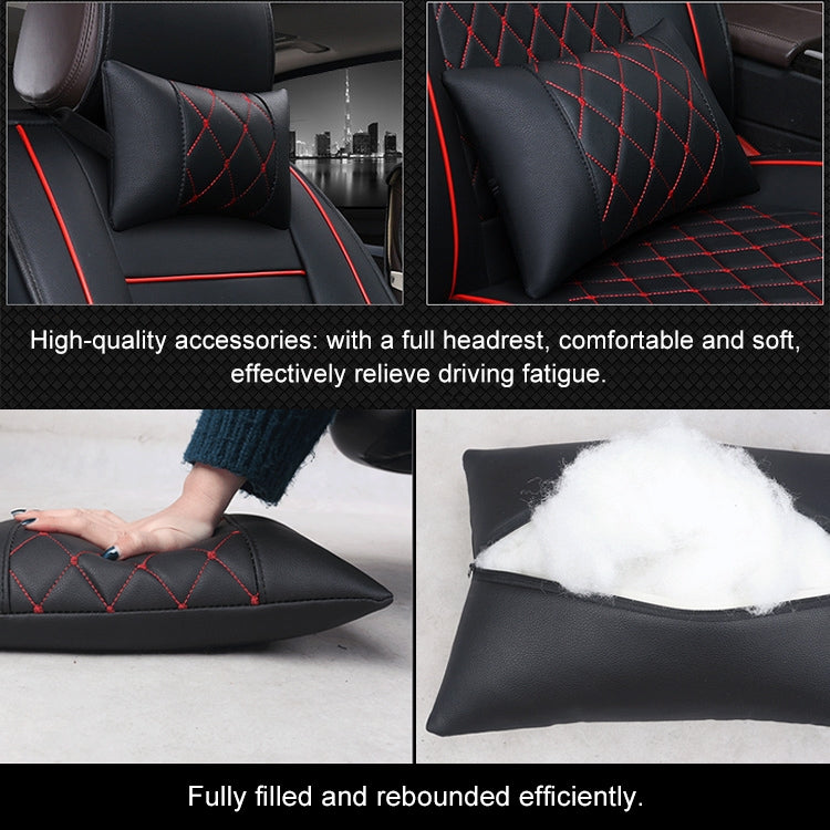 Car Leather Full Coverage Seat Cushion Cover, Luxury Version,Only One Front Seat(Black Red) - Seat Accessories by PMC Jewellery | Online Shopping South Africa | PMC Jewellery | Buy Now Pay Later Mobicred