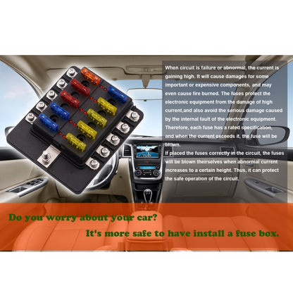 1 in 10 Out Fuse Box Screw Terminal Section Fuse Holder Kits with LED Warning Indicator for Auto Car Truck Boat - Fuse by PMC Jewellery | Online Shopping South Africa | PMC Jewellery