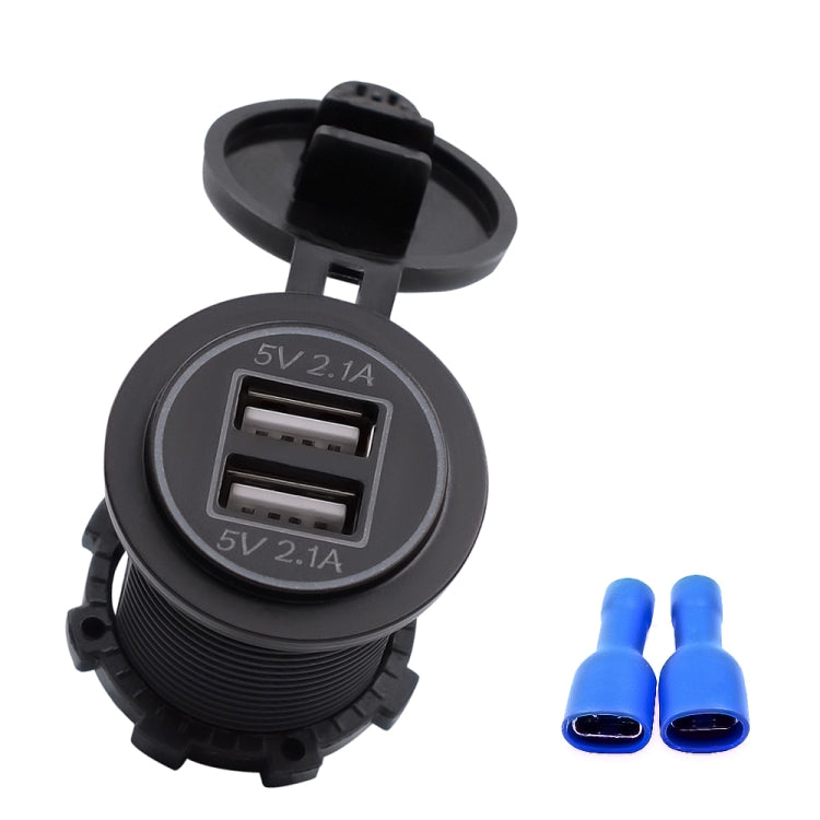 Universal Car Charger 2 Port Power Socket Power Dual USB Charger 5V 4.2A IP66 with Aperture(Green Light) - DIY Modified Charger by PMC Jewellery | Online Shopping South Africa | PMC Jewellery | Buy Now Pay Later Mobicred