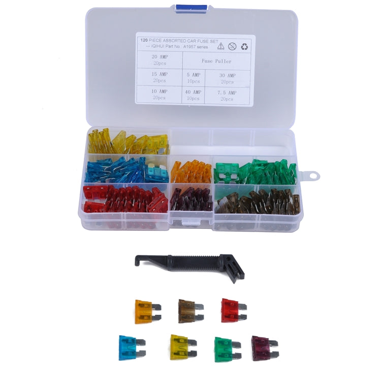 120 PCS Mix Assorted Car Motorcycle Truck Blade Fuse Set 5A 10A 15A 20A 30A 40A - Fuse by PMC Jewellery | Online Shopping South Africa | PMC Jewellery | Buy Now Pay Later Mobicred