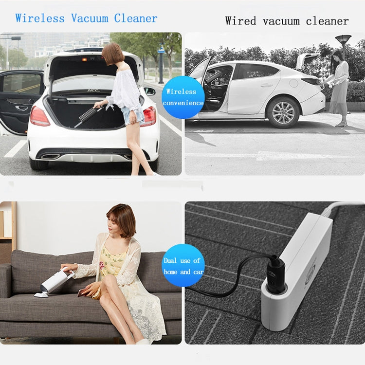 Car Portable Wireless 120W Handheld Powerful Vacuum Cleaner (White) - Vacuum Cleaner by PMC Jewellery | Online Shopping South Africa | PMC Jewellery | Buy Now Pay Later Mobicred