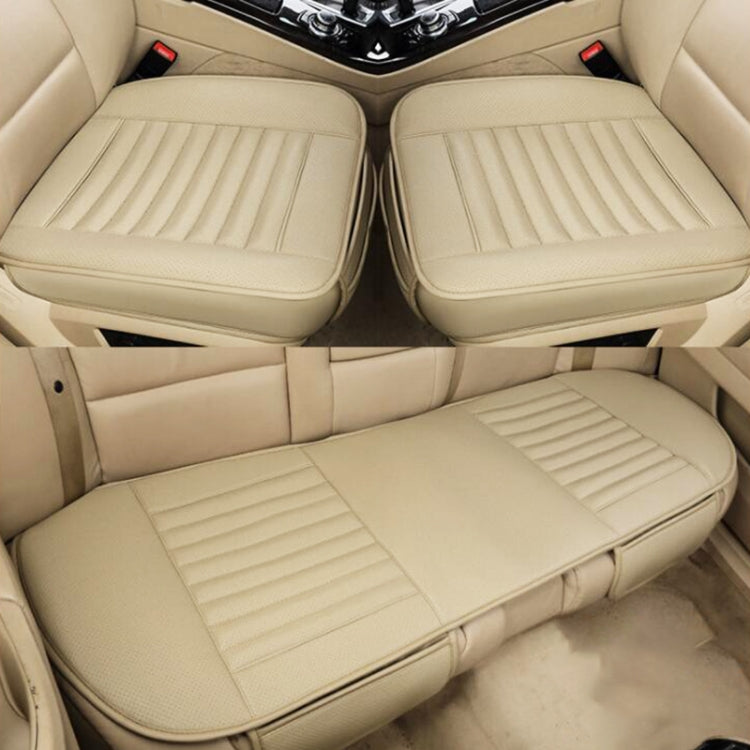 3 in 1 Car Four Seasons Universal Bamboo Charcoal Full Coverage Seat Cushion Seat Cover (Beige) - Seat Accessories by PMC Jewellery | Online Shopping South Africa | PMC Jewellery | Buy Now Pay Later Mobicred