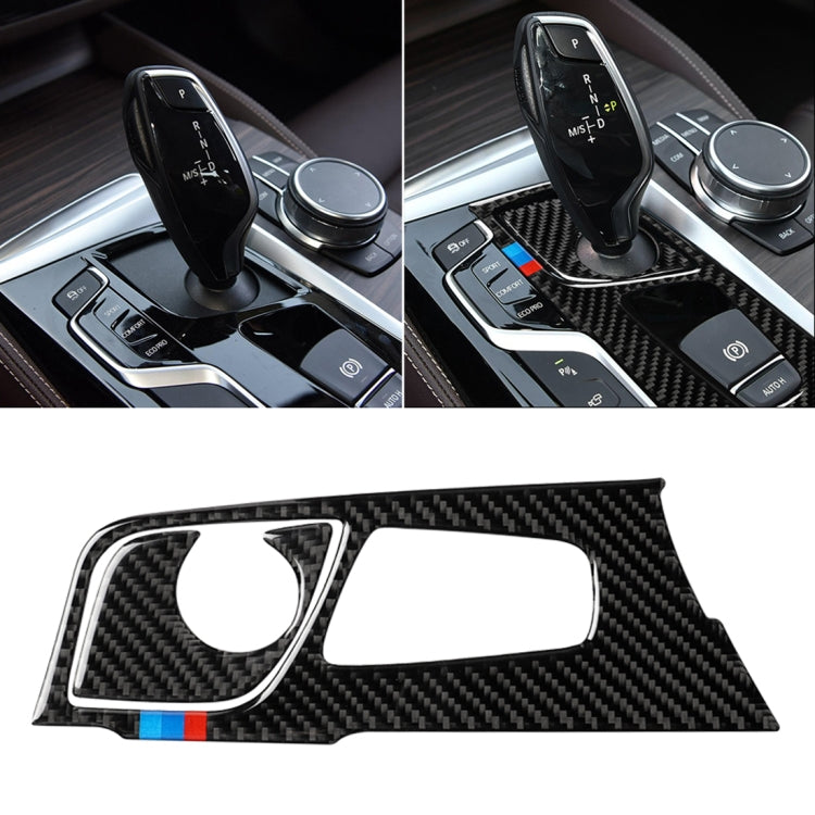 2 in 1 Car Tricolor Carbon Fiber Gear Position Panel Decorative Sticker for BMW 5 Series G38 528Li / 530Li / 540Li 2018, Left Drive - Car Interior Mouldings by PMC Jewellery | Online Shopping South Africa | PMC Jewellery | Buy Now Pay Later Mobicred