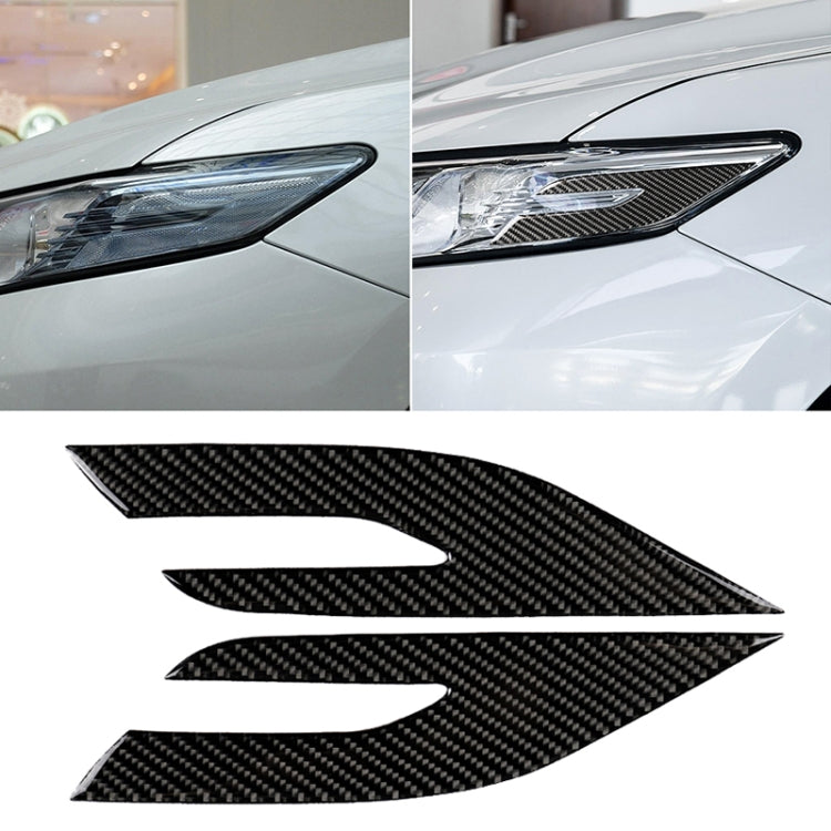 2 PCS Car Carbon Fiber Headlight Decorative Sticker for Toyota Eighth Generation Camry 2018-2019 - Lamp Decoration by PMC Jewellery | Online Shopping South Africa | PMC Jewellery | Buy Now Pay Later Mobicred