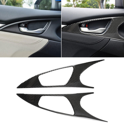 2 PCS Car Carbon Fiber Door Inner Handle Wrist Panel Decorative Sticker for Honda Tenth Generation Civic 2016-2019 - Car Interior Mouldings by PMC Jewellery | Online Shopping South Africa | PMC Jewellery | Buy Now Pay Later Mobicred