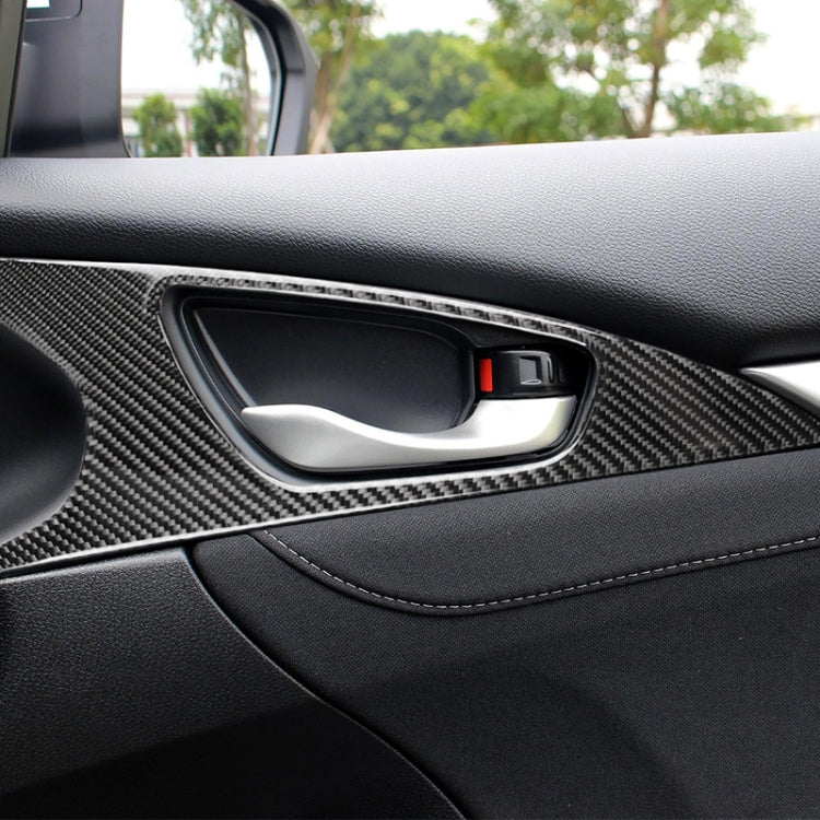 2 PCS Car Carbon Fiber Door Inner Handle Wrist Panel Decorative Sticker for Honda Tenth Generation Civic 2016-2019 - Car Interior Mouldings by PMC Jewellery | Online Shopping South Africa | PMC Jewellery | Buy Now Pay Later Mobicred