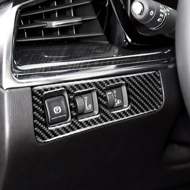 Car Carbon Fiber Headlight Switch Frame Decorative Sticker for Cadillac XT5 2016-2017, Low Version, Left Drive - Car Interior Mouldings by PMC Jewellery | Online Shopping South Africa | PMC Jewellery | Buy Now Pay Later Mobicred