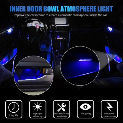 4 PCS Universal Car LED Inner Handle Light Atmosphere Lights Decorative Lamp DC12V / 0.5W Cable Length: 75cm (Blue Light) - Atmosphere lights by PMC Jewellery | Online Shopping South Africa | PMC Jewellery | Buy Now Pay Later Mobicred