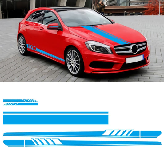 5 in 1 Car Styling Stripe Hood PVC Sticker Auto Decorative Sticker (Blue) - Decorative Sticker by PMC Jewellery | Online Shopping South Africa | PMC Jewellery | Buy Now Pay Later Mobicred