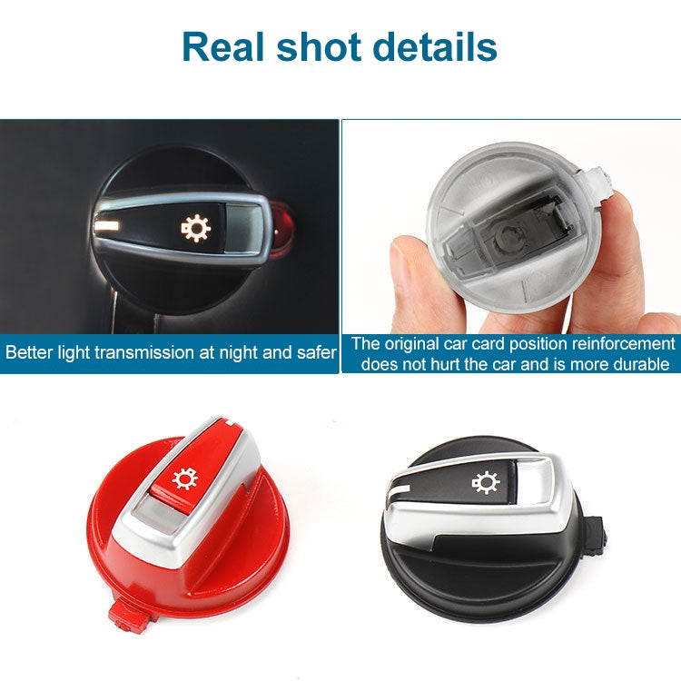 Car Headlight Switch Button Knob Cover Trim 6131 6932 796 for BMW X1 2009-2015, Left Driving(Red) - Car Switches by PMC Jewellery | Online Shopping South Africa | PMC Jewellery | Buy Now Pay Later Mobicred