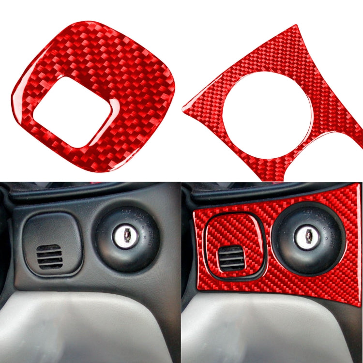 3 in 1 Carbon Fiber Car Headlight Key Panel Sticker for Chevrolet Corvette C5 1998-2004, Left Drive(Red) - Car Interior Mouldings by PMC Jewellery | Online Shopping South Africa | PMC Jewellery | Buy Now Pay Later Mobicred