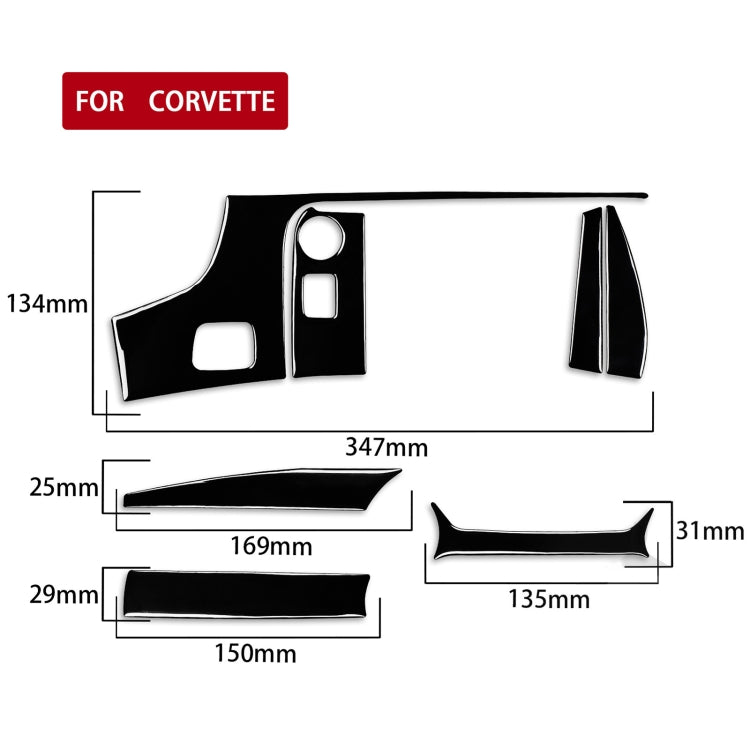 For Chevrolet Corvette C7 2014-2019 Car Central Control Decorative Sticker, Left Drive - Car Interior Mouldings by PMC Jewellery | Online Shopping South Africa | PMC Jewellery | Buy Now Pay Later Mobicred