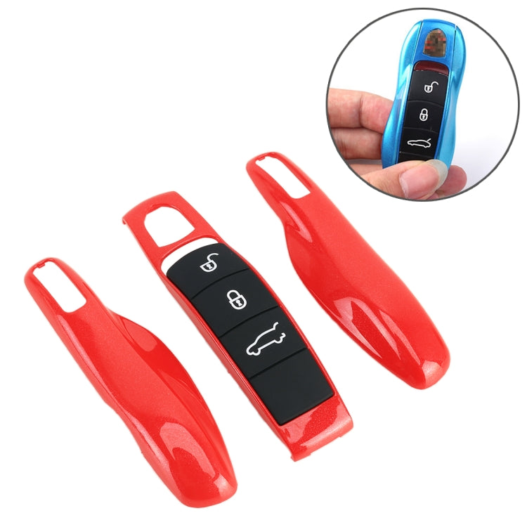 Car Plastic Key Shell Key Case for Porsche (Red) - Car Key Cases by PMC Jewellery | Online Shopping South Africa | PMC Jewellery