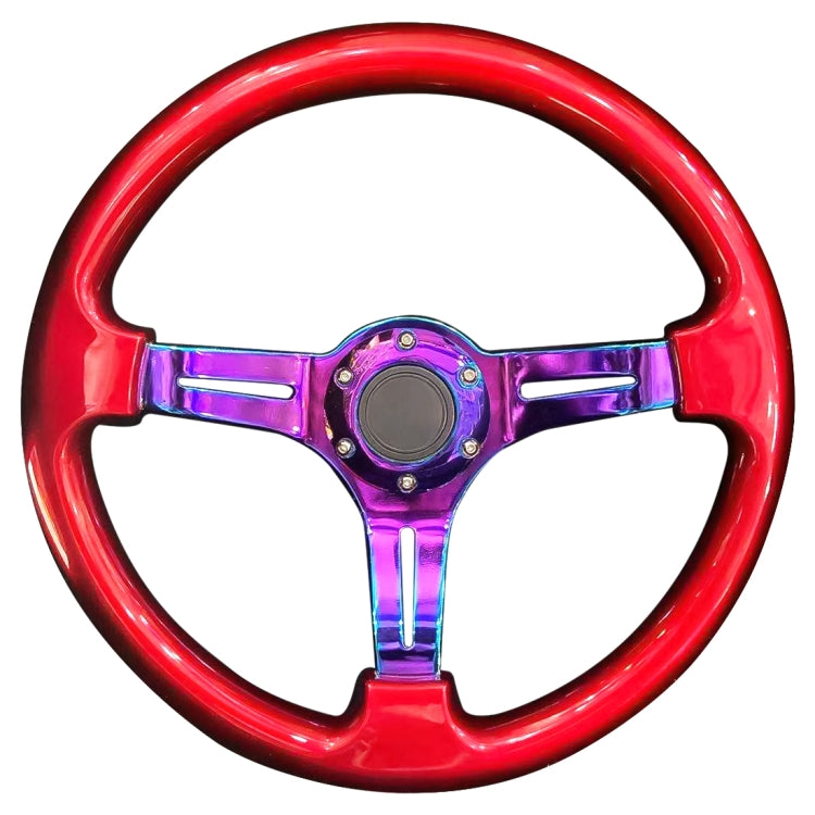 Car Colorful Modified Racing Sport Horn Button Steering Wheel, Diameter: 35cm(Red) - Steering Wheel Accessories by PMC Jewellery | Online Shopping South Africa | PMC Jewellery | Buy Now Pay Later Mobicred