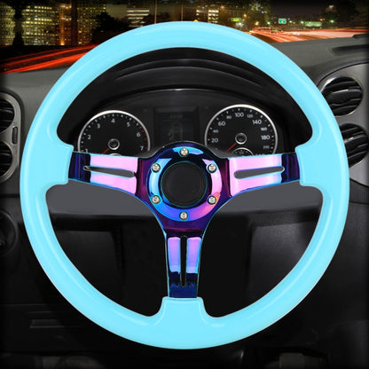 Car Colorful Modified Racing Sport Horn Button Steering Wheel, Diameter: 35cm(Sky Blue) - Steering Wheel Accessories by PMC Jewellery | Online Shopping South Africa | PMC Jewellery | Buy Now Pay Later Mobicred