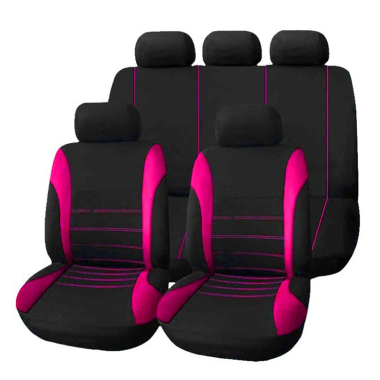 9 in 1 Universal Four Seasons Anti-Slippery Cushion Mat Set for 5 Seat Car, Style: Stitches (Pink) - Seat Accessories by PMC Jewellery | Online Shopping South Africa | PMC Jewellery | Buy Now Pay Later Mobicred