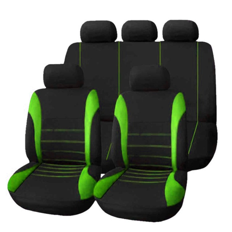 9 in 1 Universal Four Seasons Anti-Slippery Cushion Mat Set for 5 Seat Car, Style: Stitches (Green) - Seat Accessories by PMC Jewellery | Online Shopping South Africa | PMC Jewellery | Buy Now Pay Later Mobicred