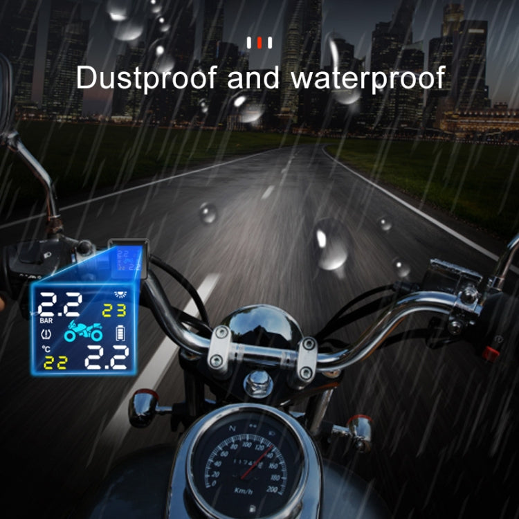 Universal Motorcycle Wireless High Precision Solar Energy TPMS Tire Pressure Alarm System External Tire Monitor - Electrical System by PMC Jewellery | Online Shopping South Africa | PMC Jewellery | Buy Now Pay Later Mobicred