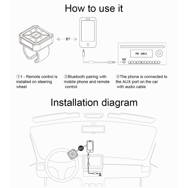 BT009 Car Bluetooth Hands-Free Controller - Bluetooth Car Kits by PMC TechLife | Online Shopping South Africa | PMC TechLife | Buy Now Pay Later Mobicred