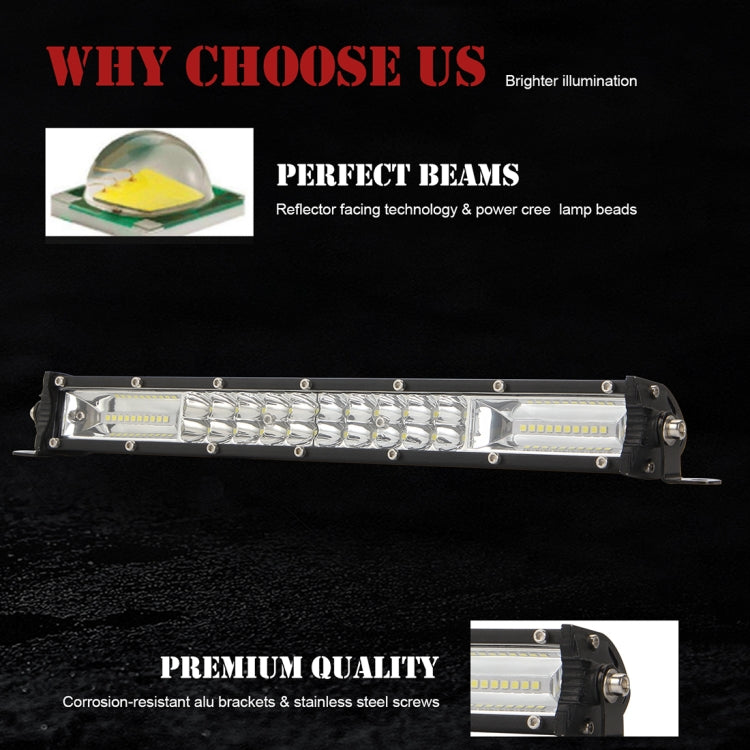 15 inch Two Rows DC9-30V 22W 6000K IP67 Car Truck Off-road Vehicle LED Work Lights Spot / Flood Light - Work Lights by PMC Jewellery | Online Shopping South Africa | PMC Jewellery | Buy Now Pay Later Mobicred